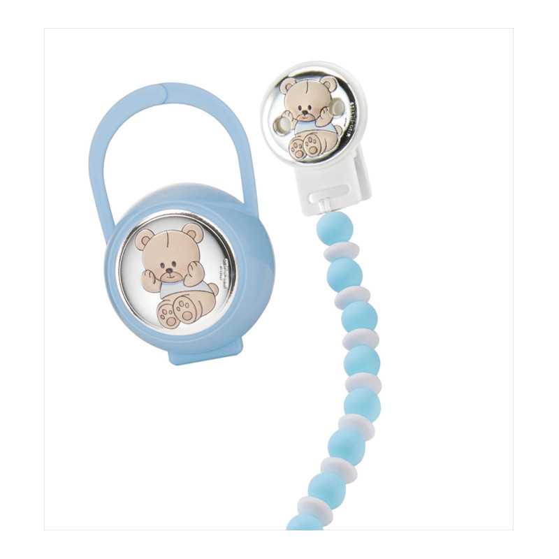 Set Pinza + Portachupetes Oso Azul 75109C | 28,50 € | Joyería Flores Set Pinza + Portachupetes Oso Azul 75109C | 28,50 € | Joyería Flores
