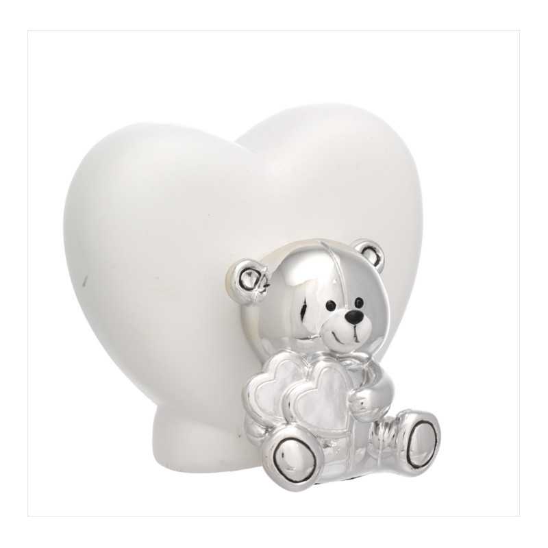 Hucha Oso Corazón Plata Bilaminada B4207-02 | 31,90 € | Joyería Flores Hucha Oso Corazón Plata Bilaminada B4207-02 | 31,90 € | Joyería Flores