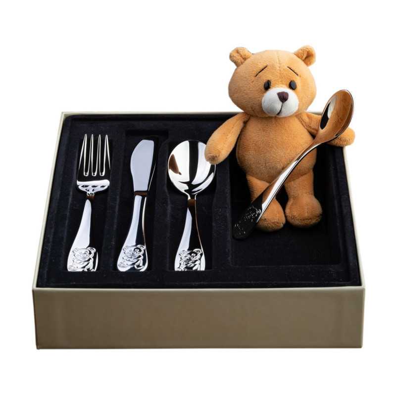 Estuche 4 Cubiertos Oso Carino + Oso Peluche LU6139 | 29,90 € | Joyería Flores Estuche 4 Cubiertos Oso Carino + Oso Peluche LU6139 | 29,90 € | Joyería Flores