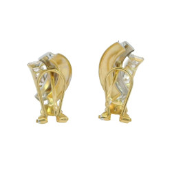 Pendientes Bandas Bicolor Oro de Ley 5798 | 393,50 € | Joyería Flores