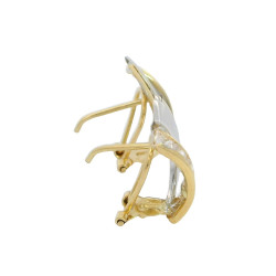 Pendientes Bandas Bicolor Oro de Ley 5798 | 393,50 € | Joyería Flores