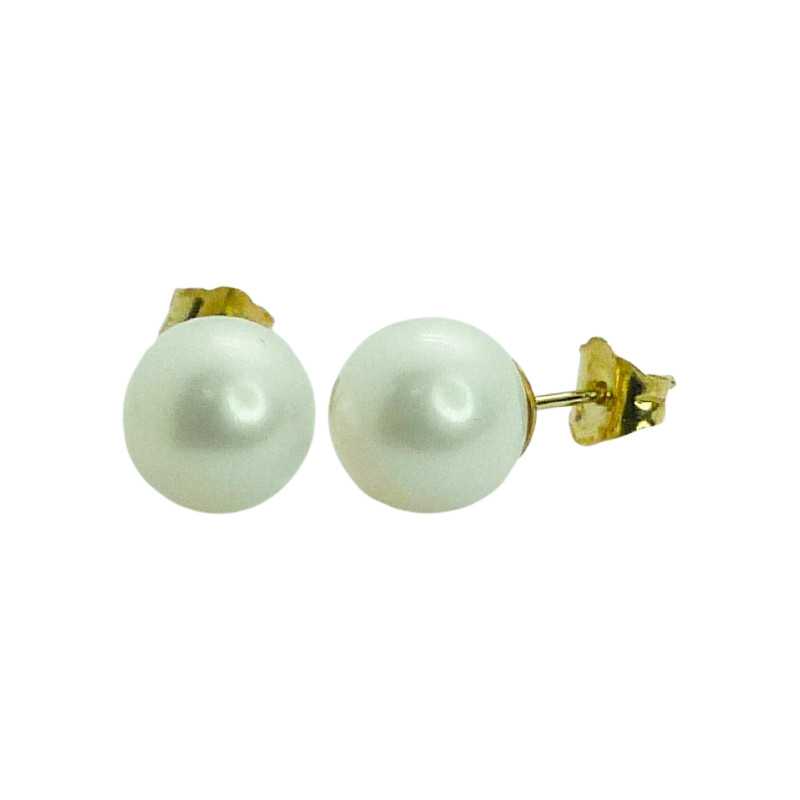 Pendientes Oro de ley con Perla Esferica 7854 | 139,90 € | Joyería Flores
