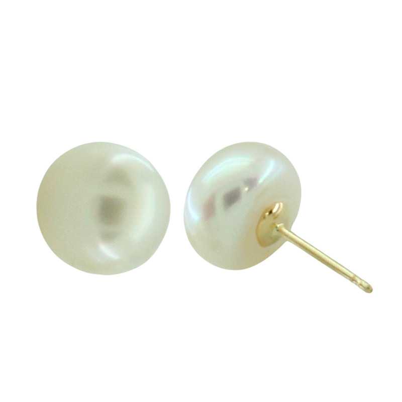 Pendientes Oro de ley con Perla Botón 9973 | 107,50 € | Joyería Flores