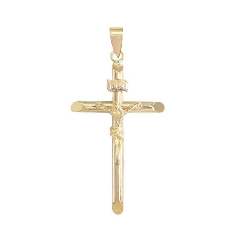 Cruz Tubo Con Cristo Oro de Ley 6065 | 196,50 € | Joyería Flores