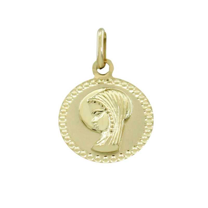 Medalla Redonda Oro de Ley Virgen Niña 5727 | 54,03 € | Joyería Flores