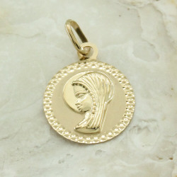 Medalla Redonda Oro de Ley Virgen Niña 5727 | 54,03 € | Joyería Flores