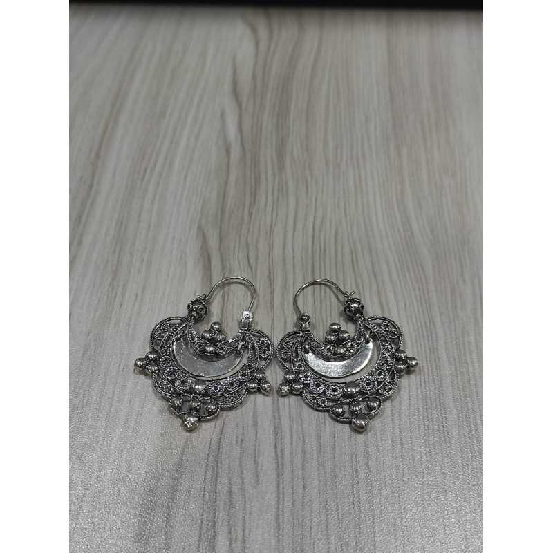 Argollas Botón Charro Plata de Ley Filigrana A/7 | 43,13 € | Joyería Flores