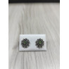 Pendientes Botón Charro Plata Piedra Verde 005B-VE | 15,63 € | Joyería Flores
