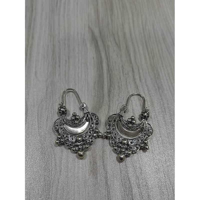 Argollas Botón Charro Plata de Ley Filigrana A/12 | 70,63 € | Joyería Flores