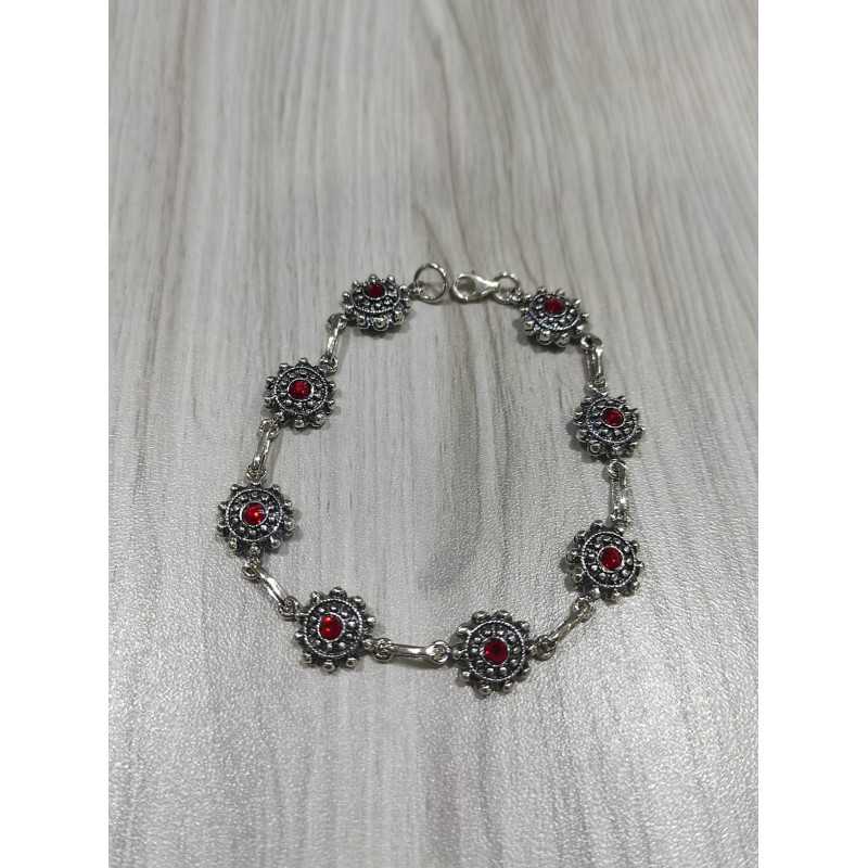 Pulsera Botón Charro Plata Piedra Rojo 004D-ROJO | 48,13 € | Joyería Flores Pulsera Botón Charro Plata Piedra Rojo 004D-ROJO | 48,13 € | Joyería Flores