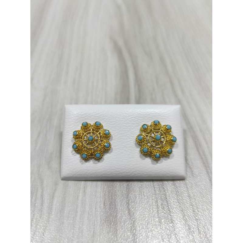 Pendientes Charro Plata Dorado/Turquesa S1734-T-CH | 39,94 € | Joyería Flores Pendientes Charro Plata Dorado/Turquesa S1734-T-CH | 39,94 € | Joyería Flores