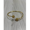 Pulsera Rígida Botón Charro Plata Dorada S1615-CH | 51,19 € | Joyería Flores