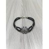 Pulsera Botón Charro Cuero Trenza Negro S1206-N | 34,94 € | Joyería Flores