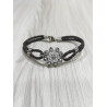 Pulsera Botón Charro Cuero Trenza Marrón S1206-M | 34,94 € | Joyería Flores