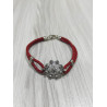 Pulsera Botón Charro Cuero Trenza Roja S1206-R | 34,94 € | Joyería Flores