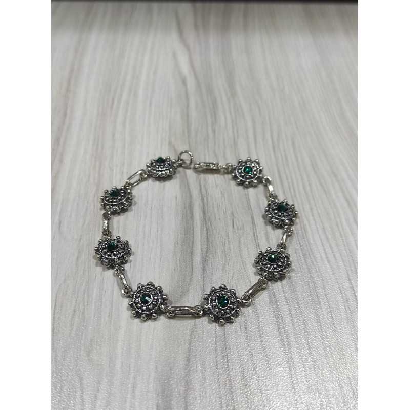 Pulsera Botón Charro Plata Piedra Verde 004D-VE | 47,38 € | Joyería Flores Pulsera Botón Charro Plata Piedra Verde 004D-VE | 47,38 € | Joyería Flores