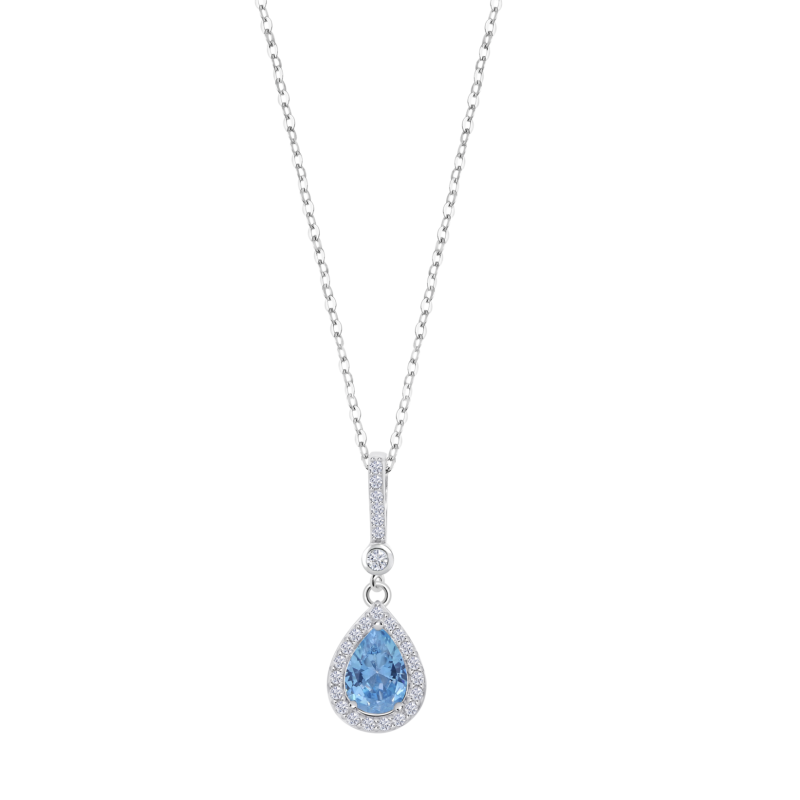 Collar Lotus Silver Plata Azul LP1592-1/3 | 39,00 € | Joyería Flores