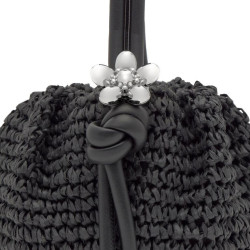 Bombonera Tous Negra rafia Daisy 2002286151 | 149,00 € | Joyería Flores