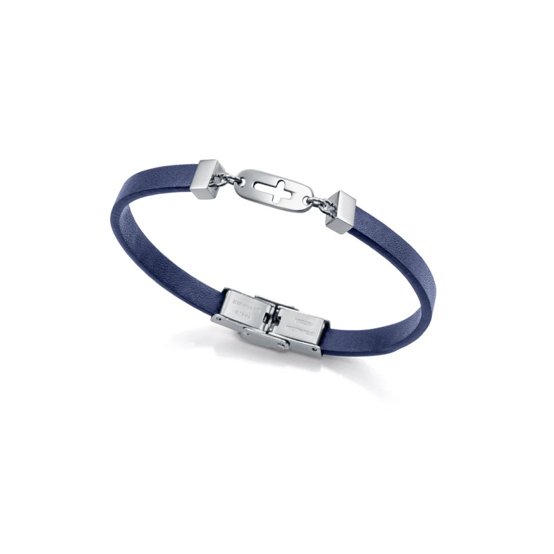 Pulsera Viceroy Cruz Niño Acero y piel 75395P01013 | 29,00 € | Joyería Flores