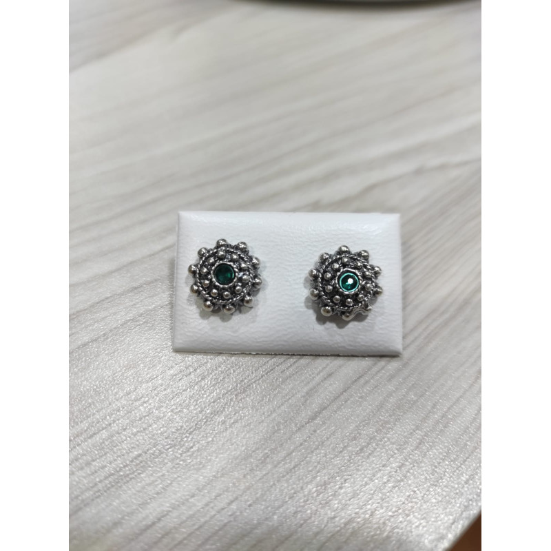 Pendientes Botón Charro Plata Verde 005B-E | 15,63 € | Joyería Flores Pendientes Botón Charro Plata Verde 005B-E | 15,63 € | Joyería Flores