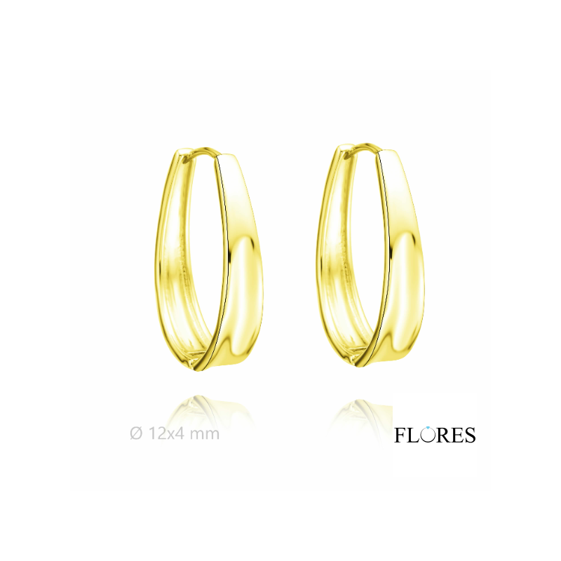 Pendientes Aro Plata Dorada 12x4 mm 2140805/12 | 24,00 € | Joyería Flores