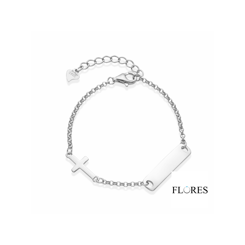 Pulsera Plata Infantil Cruz 2310045 | 28,00 € | Joyería Flores