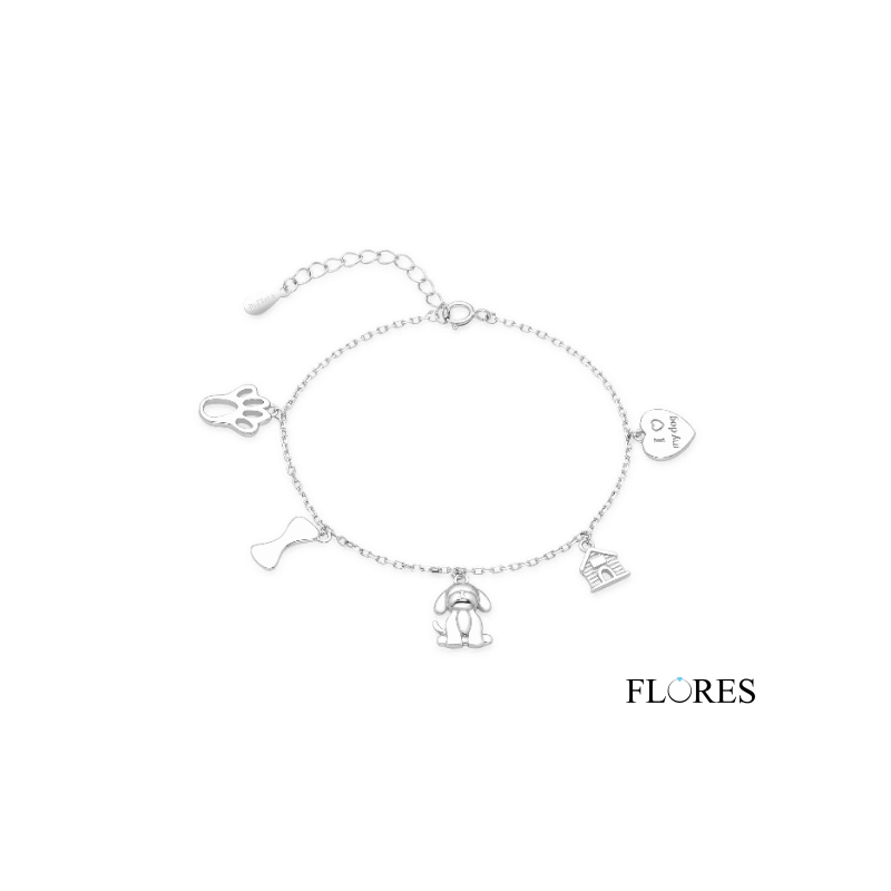 Pulsera Plata de Ley Mascota Perro 2041088 | 41,00 € | Joyería Flores
