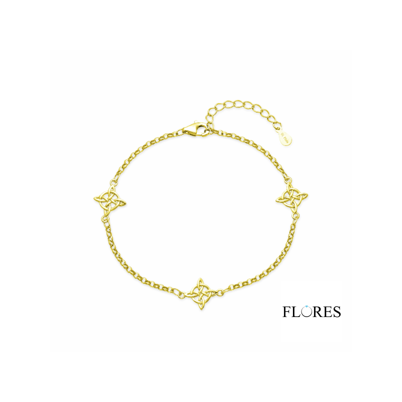 Pulsera Plata Dorada Nudo de Brujas 2041113/Y | 28,00 € | Joyería Flores