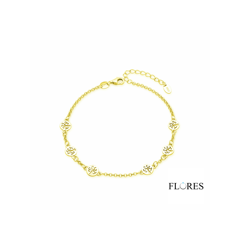 Pulsera Plata de Ley Dorada con Arboles 2041181/Y | 32,00 € | Joyería Flores