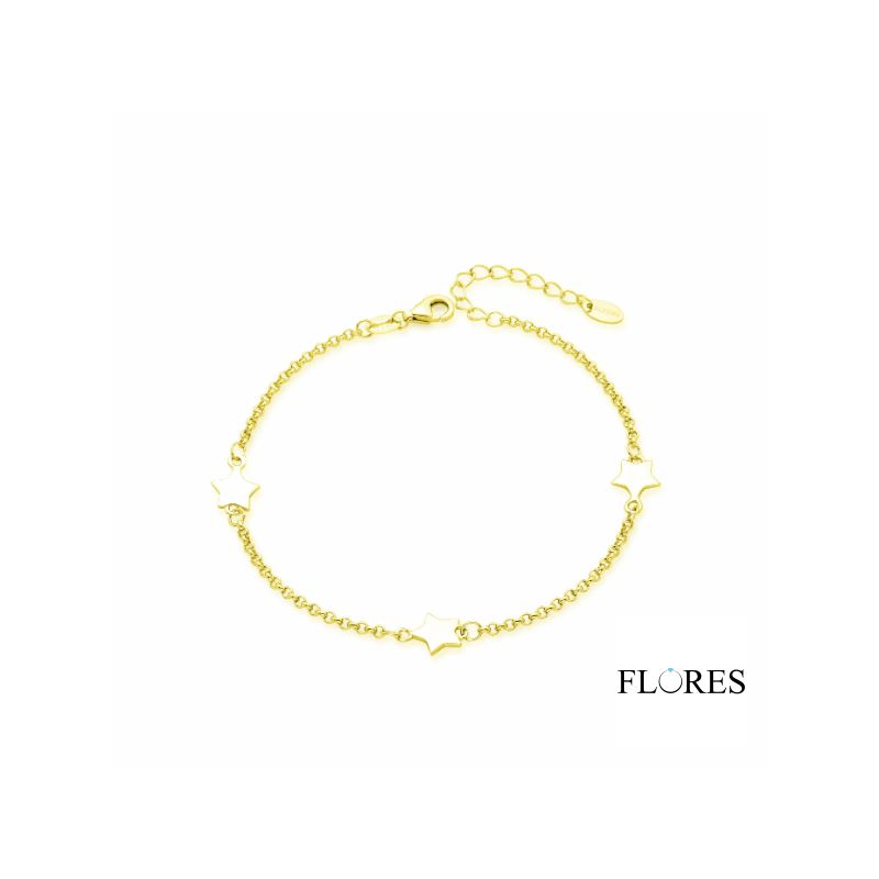 Pulsera Plata de Ley Dorada Estrellas 2041186/Y | 28,00 € | Joyería Flores