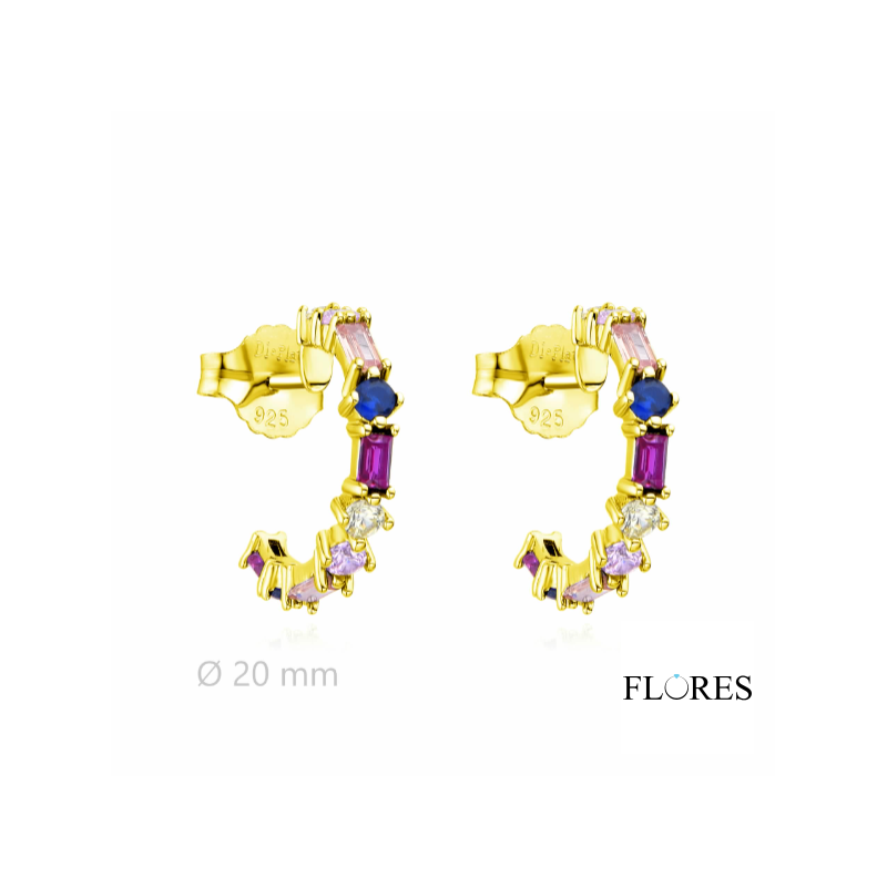 Pendientes Aro Plata Dorado 20mm 2140728/Y | 41,00 € | Joyería Flores