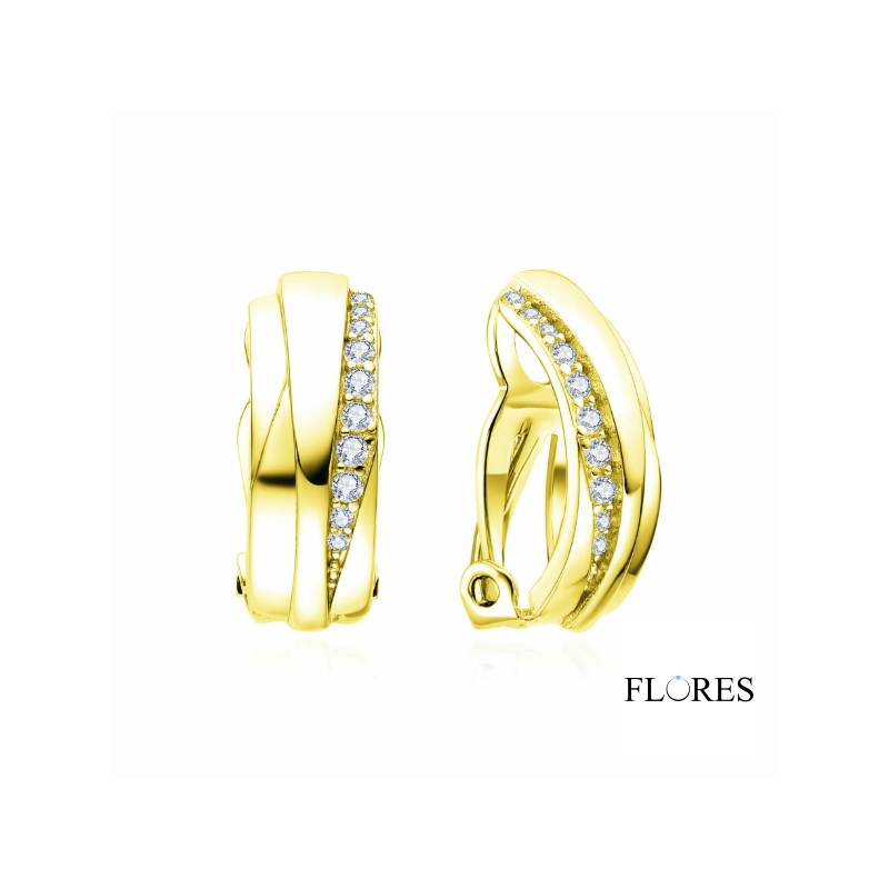 Pendientes Plata Dorada con Circonitas 2025159/Y | 50,00 € | Joyería Flores