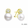 Pendientes Plata Dorada con Perla 2025214/Y | 70,00 € | Joyería Flores