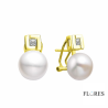 Pendientes Plata Dorada con Perla 2025228/Y | 72,00 € | Joyería Flores