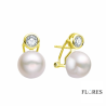 Pendientes Plata Dorada con Perla 2025229/Y | 72,00 € | Joyería Flores