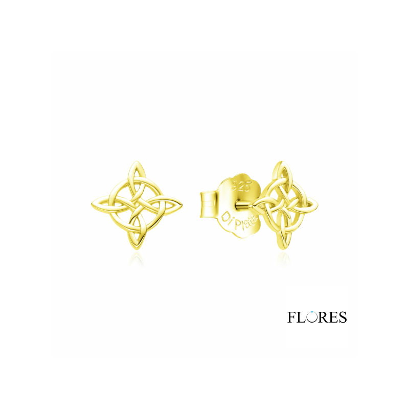 Pendientes Plata Dorada Nudo de Brujas 2025236/Y | 15,00 € | Joyería Flores