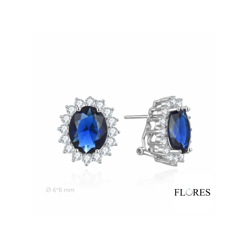 Pendientes Plata de Ley Circonita Azul 2025280/Z | 50,00 € | Joyería Flores