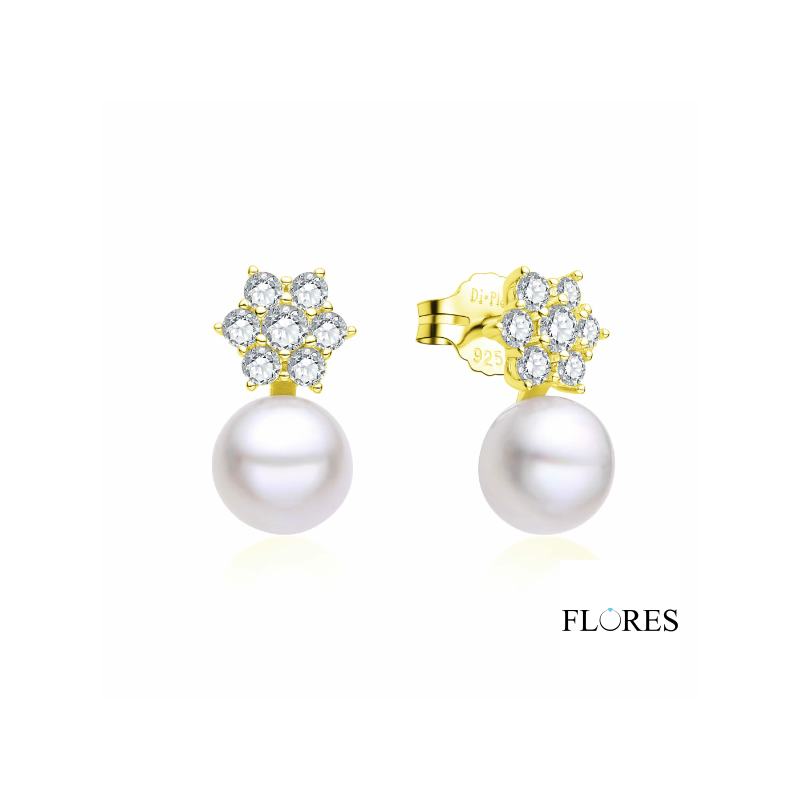 Pendientes Plata con Circonitas y Perla 2024655/Y | 58,00 € | Joyería Flores
