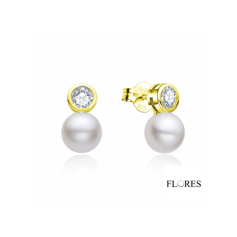 Pendientes Plata con Circonita y Perla 2024664/Y | 58,00 € | Joyería Flores