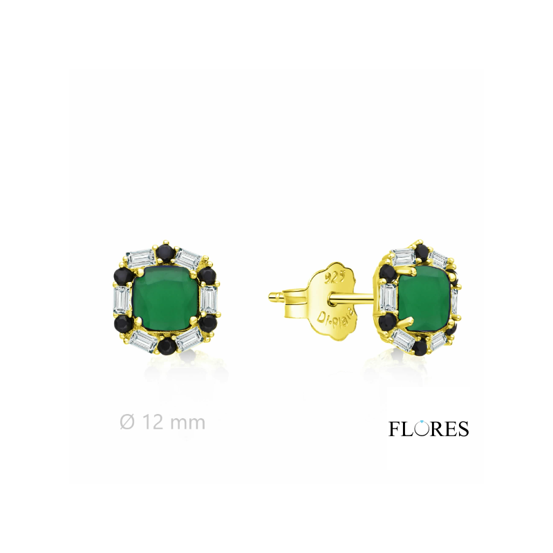Pendientes Plata Dorada con Circonitas 2024804/E | 44,00 € | Joyería Flores