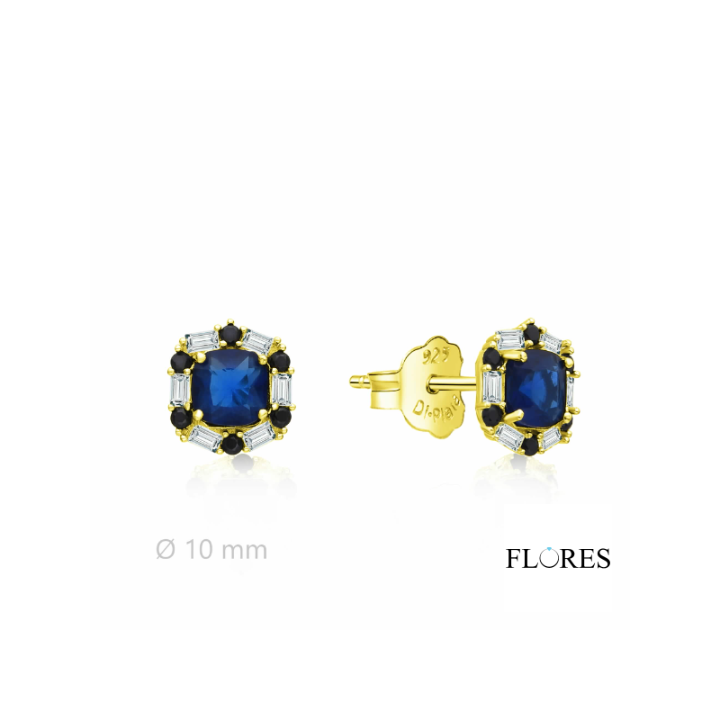 Pendientes Plata Dorada con Circonitas 2024806/Z | 35,00 € | Joyería Flores
