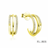 Pendientes Plata Dorada con Circonitas 2024996/Y | 58,00 € | Joyería Flores