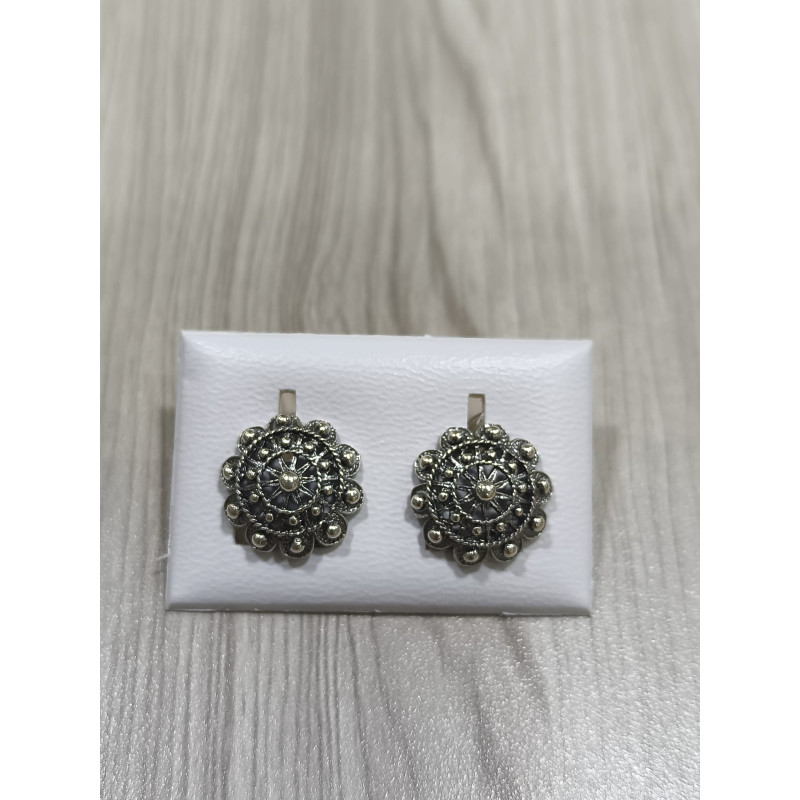 Pendientes botón charro en plata 007-DK/OMEGA | 24,87 € | Joyería Flores