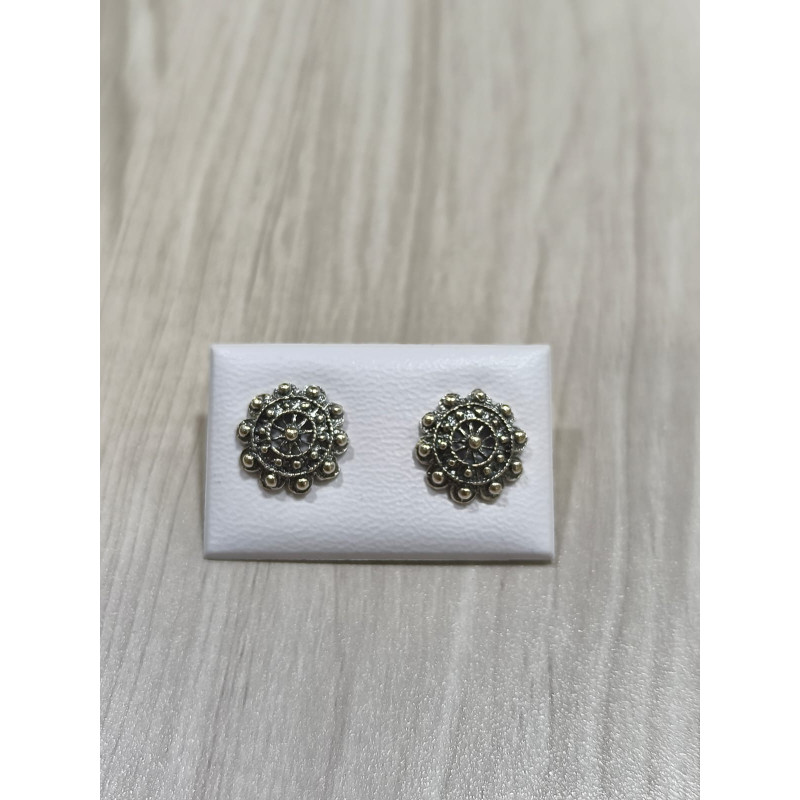 Pendientes Botón Charro en Plata de Ley 005-DK | 12,38 € | Joyería Flores