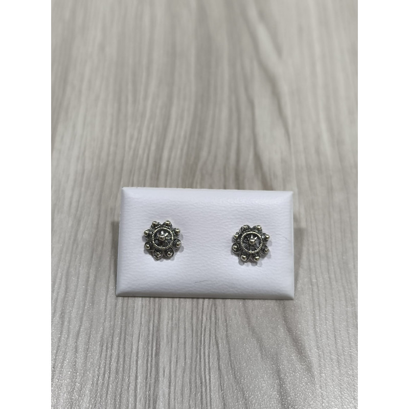 Pendientes Botón Charro en Plata de Ley 002-DK | 8,13 € | Joyería Flores