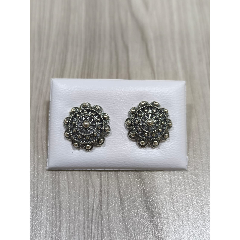 Pendientes Botón Charro en Plata de Ley 007-DK | 16,88 € | Joyería Flores