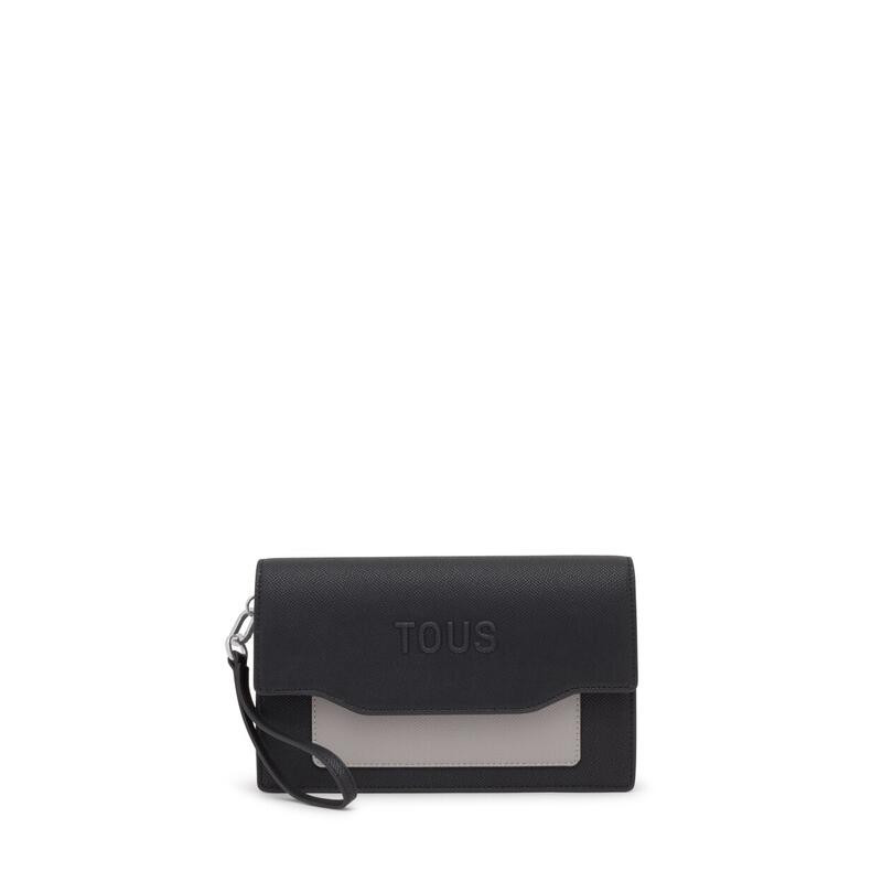 Clutch Tous negro gris Audree Saffiano 2002286952 | 99,00 € | Joyería Flores