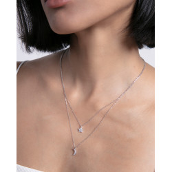 Collar Doble Viceroy Estrella y Luna en Plata | 59,00 € | Joyería Flores