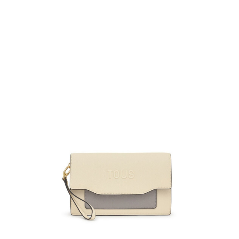 Clutch Tous beige gris Audree Saffiano 2002286901 | 99,00 € | Joyería Flores Clutch Tous beige gris Audree Saffiano 2002286901 | 99,00 € | Joyería Flores