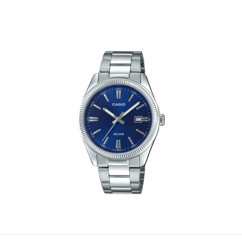 Reloj Casio Analógico Plateado Esfera Azul Marino | 59,90 € | Joyería Flores